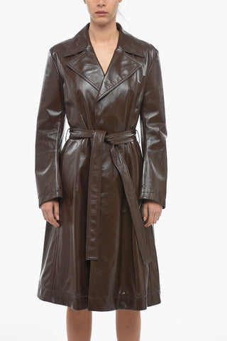 Glossy Lambskin Trench with Belt