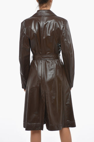 Glossy Lambskin Trench with Belt
