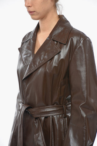 Glossy Lambskin Trench with Belt