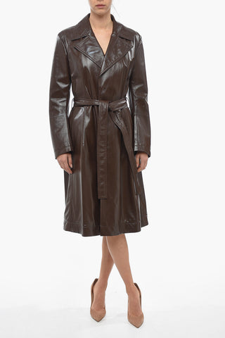 Glossy Lambskin Trench with Belt