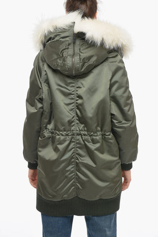 Parka Con Polsini E Pelliccia Sul Cappuccio