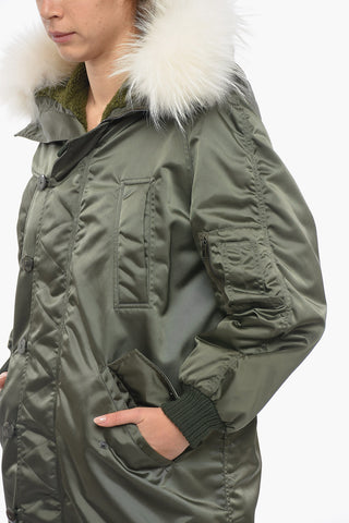 Parka Con Polsini E Pelliccia Sul Cappuccio
