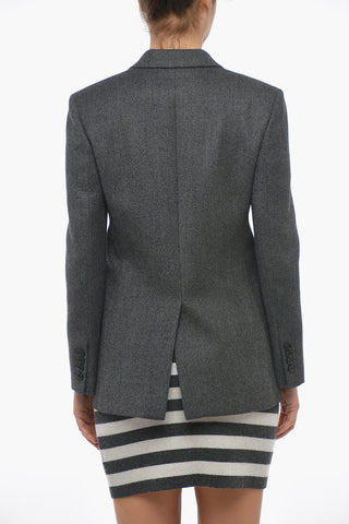 Blazer Monopetto Foderato In lana Con Tasca Ad Aletta