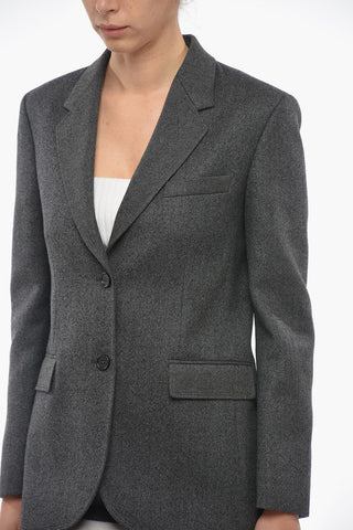 Blazer Monopetto Foderato In lana Con Tasca Ad Aletta