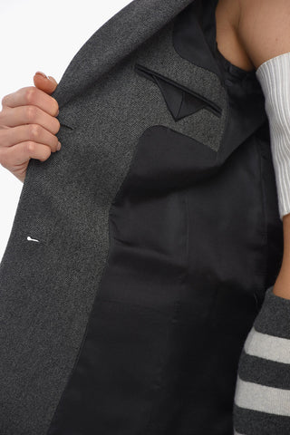 Blazer Monopetto Foderato In lana Con Tasca Ad Aletta