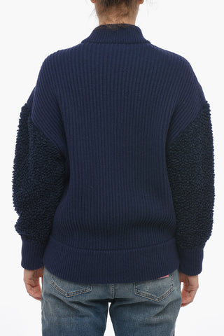 Wool Kint Bomber With Quilted Detail