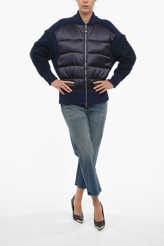 Wool Kint Bomber With Quilted Detail