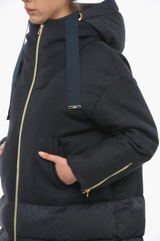 Piumino In Lana Con Cappuccio E Chiusura Zip