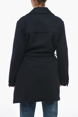 Utility Wool Coat with Hidden Closure