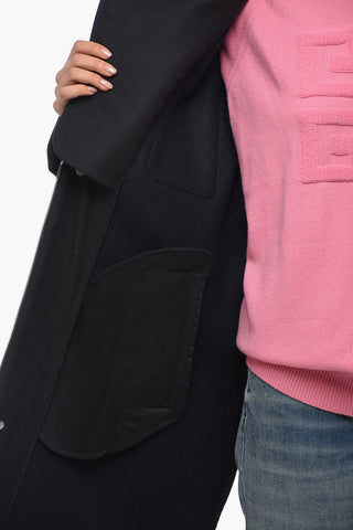 Utility Wool Coat with Hidden Closure