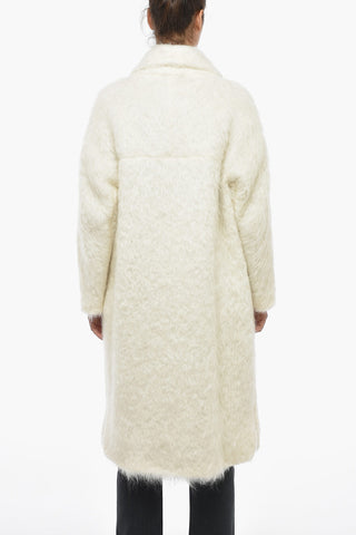 Wool Blend Eyelash Double Breasted Coat