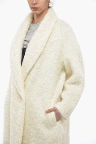 Wool Blend Eyelash Double Breasted Coat