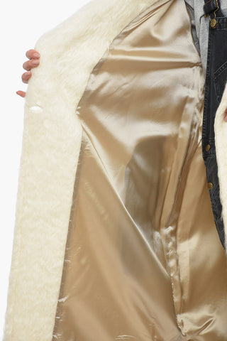 Wool Blend Eyelash Double Breasted Coat