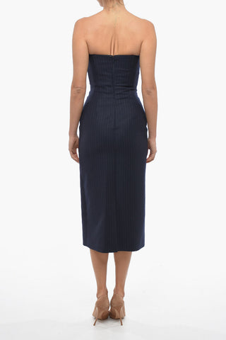 Strapless FLIPPER Pinstriped Sheath Dress with Heart-shaped Bustier