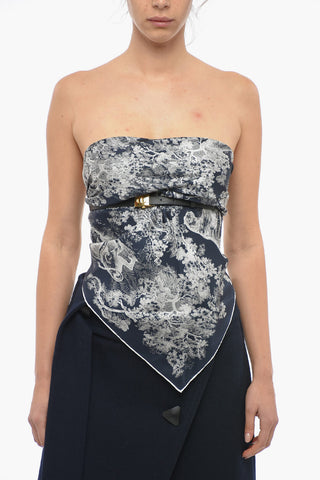 Strapless Silk Top with Belt