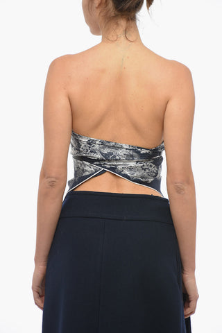 Strapless Silk Top with Belt