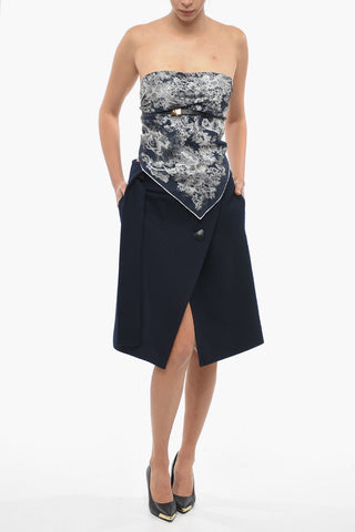 Strapless Silk Top with Belt