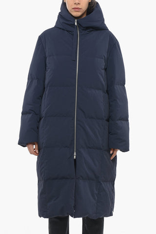 Solid Color Down Jacket with Belt