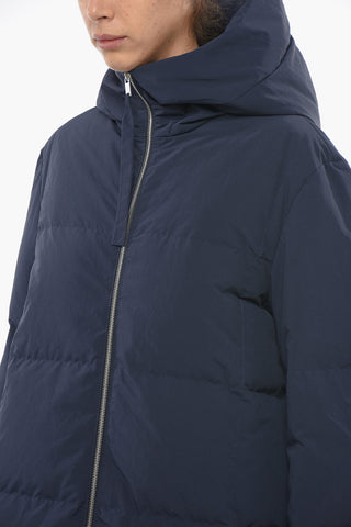 Solid Color Down Jacket with Belt