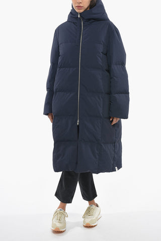 Solid Color Down Jacket with Belt