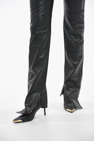 Asymmetric Hem Slim Fit FERN Leather Pants