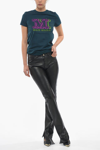 Asymmetric Hem Slim Fit FERN Leather Pants