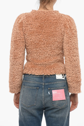 Elastischer Teddy-Rundhalspullover
