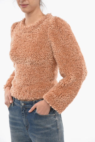 Elastischer Teddy-Rundhalspullover
