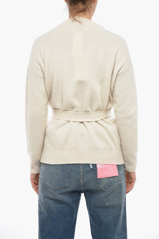 Cardigan In Lana Con Cintura