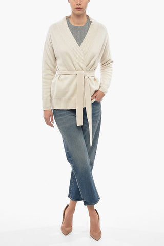Cardigan In Lana Con Cintura