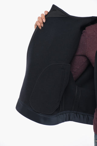 Double Breasted Boxy Fit Wool Cropped Peacoat