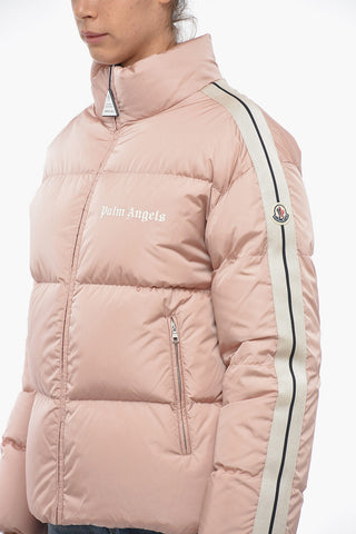 8 GENIUS PALM ANGELS Solid Color RODMAN Down Jacket with Contrasting Side Bands