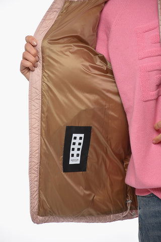 8 GENIUS PALM ANGELS Solid Color RODMAN Down Jacket with Contrasting Side Bands