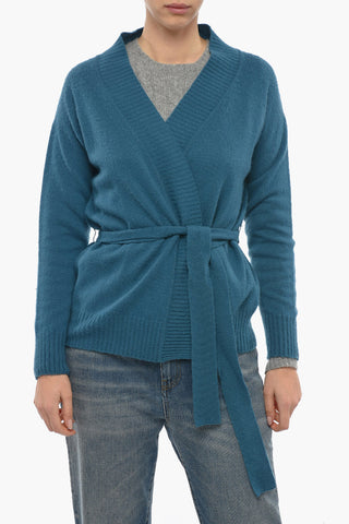 Cardigan In Lana Con Cintura