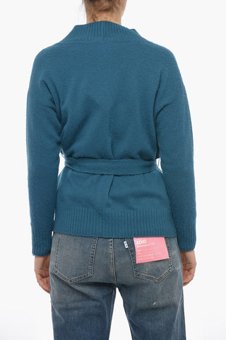 Cardigan In Lana Con Cintura