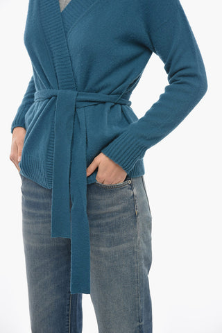 Cardigan In Lana Con Cintura