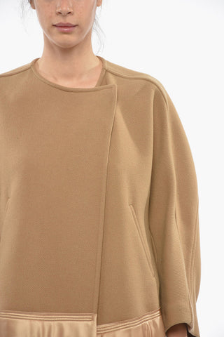 Double Breasted Boxy Fit Wool Cropped Peacoat