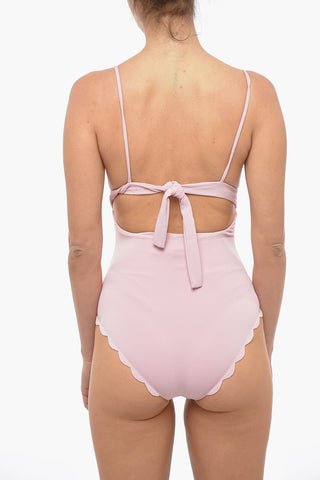 Solid Color SANTA CLARA One-Piece Swimsuit with Scalloped Edge