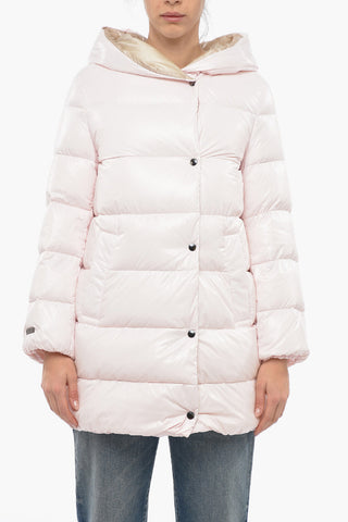 Hooded Padded Jacket With Snap Buttons