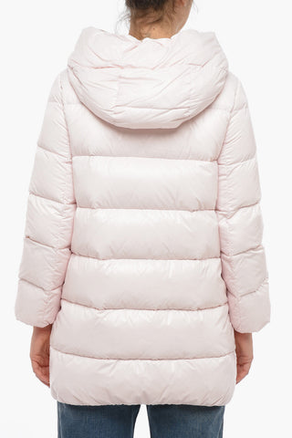 Hooded Padded Jacket With Snap Buttons