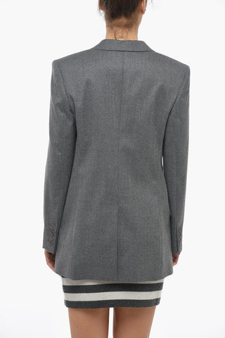 Lined Single Breasted Blazer With Flap Pockets And Notch Lapel