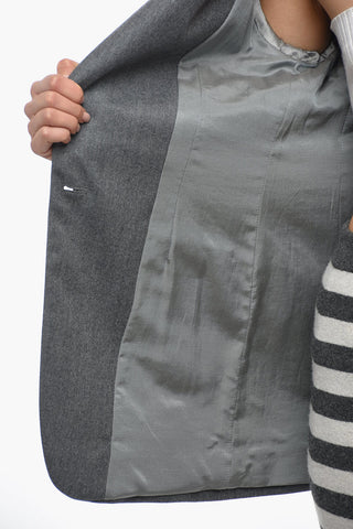 Lined Single Breasted Blazer With Flap Pockets And Notch Lapel