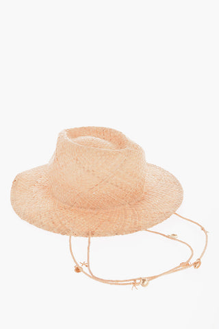 Cappello Floppy in Paglia Intrecciata a Tinta Unita