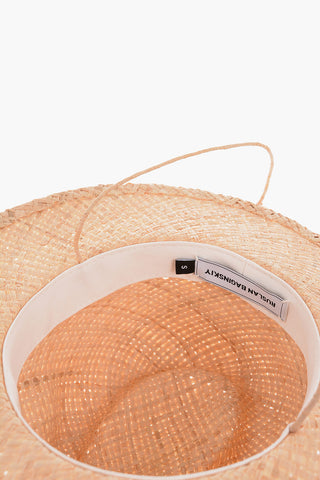 Cappello Floppy in Paglia Intrecciata a Tinta Unita
