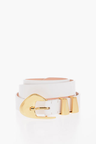 Semi-Patent Leather MOORE Belt With Golden Buckle 25mm