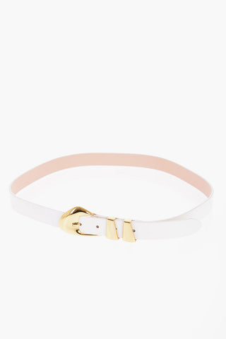 Semi-Patent Leather MOORE Belt With Golden Buckle 25mm