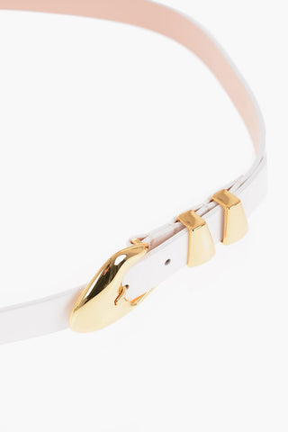 Semi-Patent Leather MOORE Belt With Golden Buckle 25mm