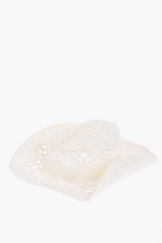 Braided Straw Floppy Hat with Cut-Out Details