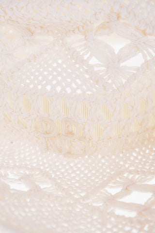 Braided Straw Floppy Hat with Cut-Out Details