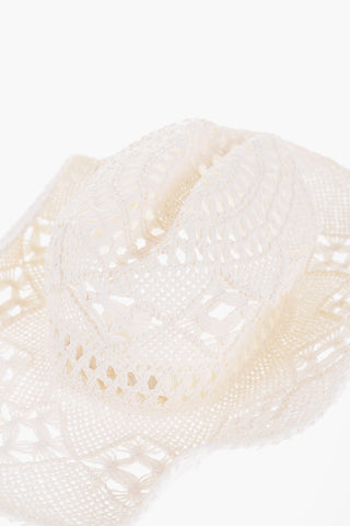 Braided Straw Floppy Hat with Cut-Out Details